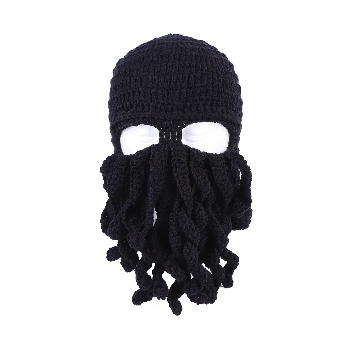 

Cthulhu Mythos mask Handmade woolen yarn hat octopus squid hat Cartoon cute Beard cap head facekini creative personality