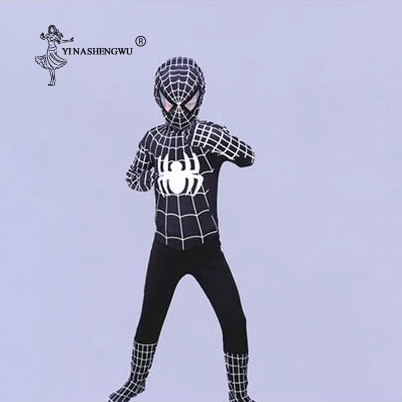 Красный костюм Человека-паука; Spider-man костюмы для взрослых и детей; Черный Spider-man; одежда для костюмированной вечеринки; Детский костюм Человека-паука