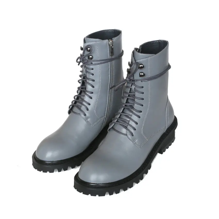 Женские ботильоны из коровьей кожи QUTAA черные повседневные на квадратном каблуке