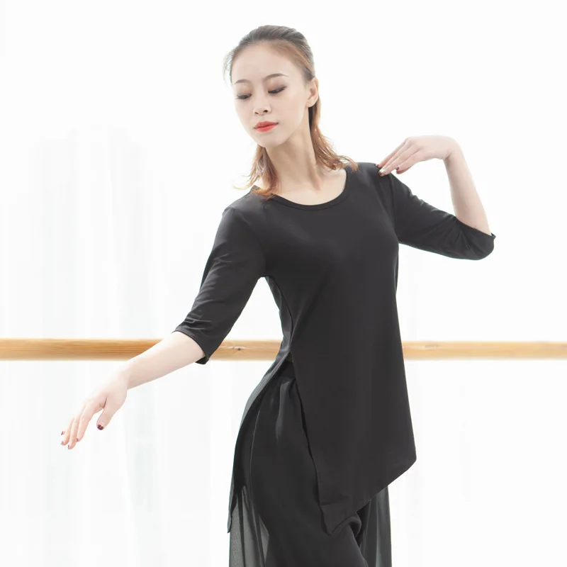 Женская простая тренировочная рубашка женская Танцевальная блузка современный