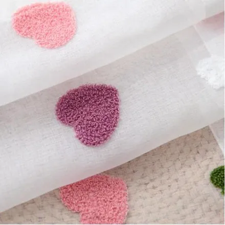 tulle curtain Розовый Тепло форма Любовь вышитые шторы для детской комнаты спальня принцесса мультфильм французский окна вуаль панели M057C - Цвет: tulle curtain