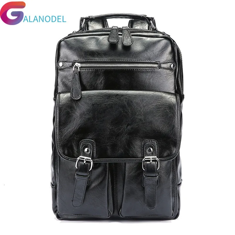 

Men Backpack Waterproof Backpack Fashion PU Leather Travel Bag Casual School Bag Laptop backpack for teenager college mochila