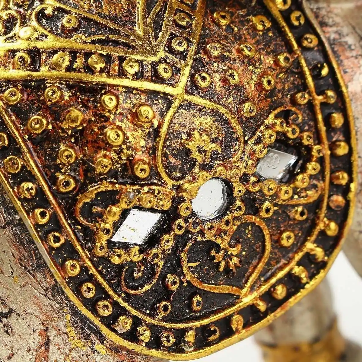 

7Pcs Set Gold Buddha Elephant Statue Ornament Figurine Ornaments Resin Crafts For Fortune Wealth Home Office Decor Lucky Gifts