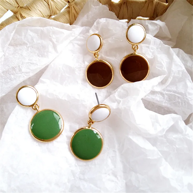 Женские серьги с геометрическим узором модные и изящные круглые для девочек |