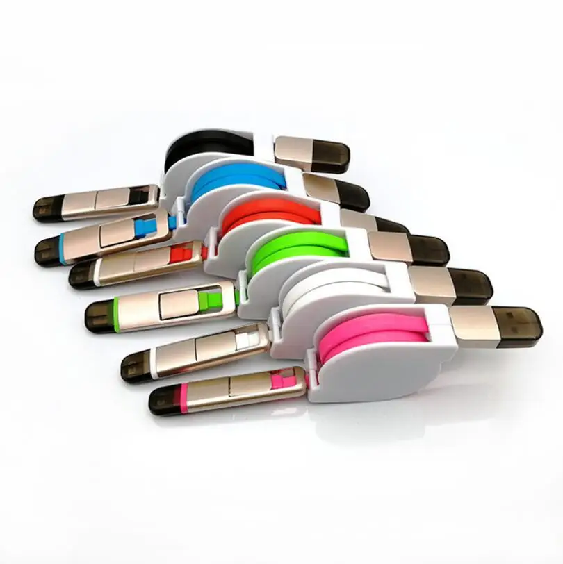 Подарочный Телескопический кабель для передачи данных Lightning + Micro USB двойной