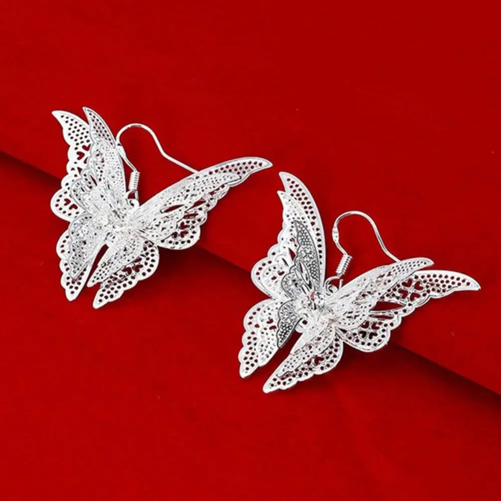 

Hot Sales!! Vintage Women Cubic Zirconia Inlaid Hollow Butterfly Drop Dangle Hook Earrings