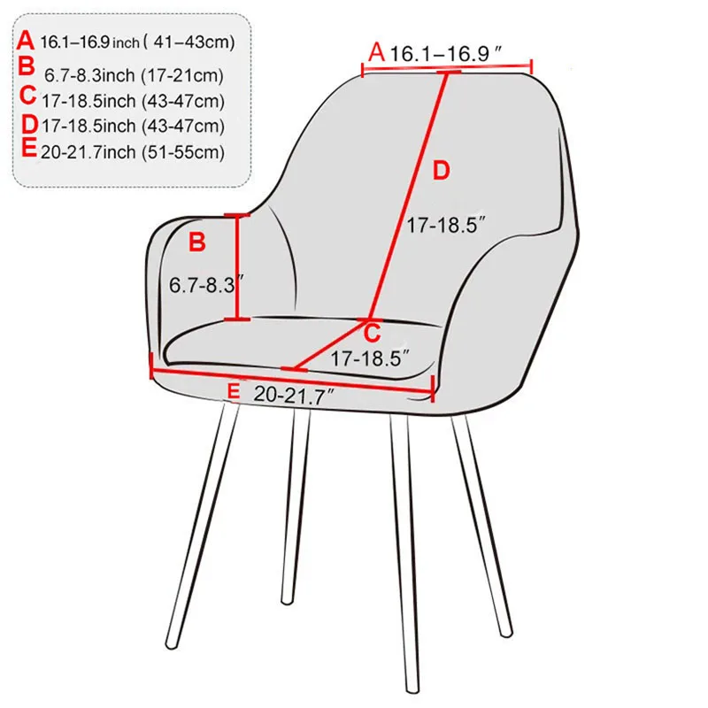 Простой эластичный чехол на стул с высоким подлокотником в скандинавском стиле