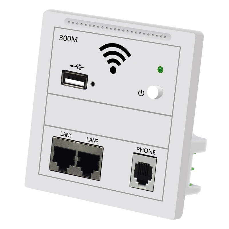 300 Мбит/с беспроводной точка доступа в сетевой Wi-Fi маршрутизатор Ретранслятор в двери 86 панель USB2.0 клиент+ AP 802.11n 10/100 м WAN LAN 220 В/POE
