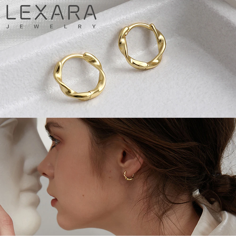 

LEXARA Fashion Small Mobius Ring Circle Hoop Earring For Women High Quality Minimalist Copper Alloy Exquisite Party Jewelry
