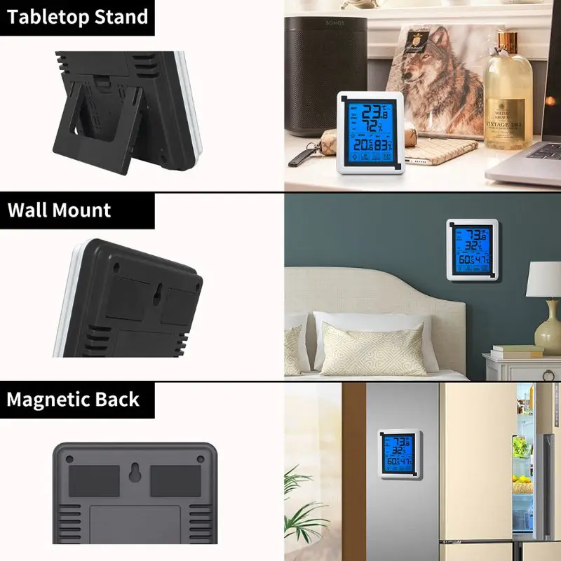 Беспроводная метеостанция с сенсорным экраном термометр гигрометр 3 датчиками