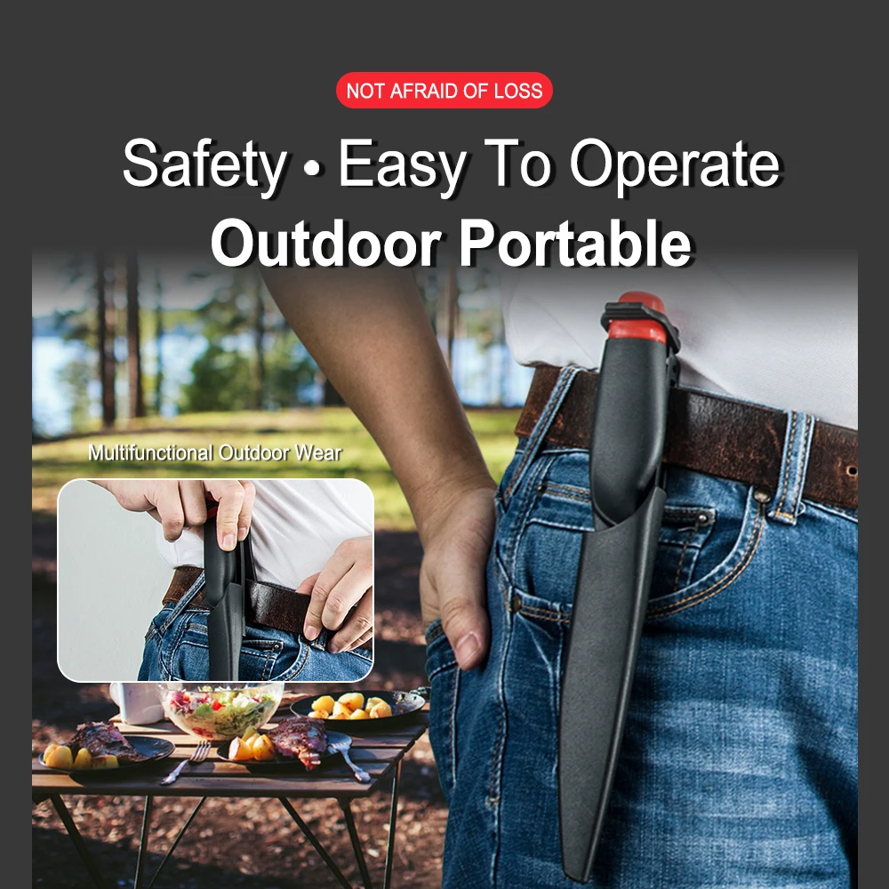 6-дюймовый изогнутый нож для косточек уличный Филейный с крышкой чехол бритва