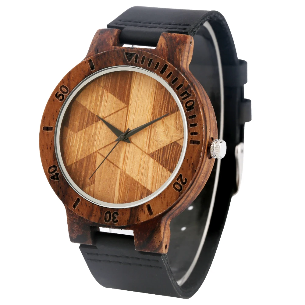 Creative Wood Watch Men Women Couple Quartz Imitate Wooden Watches Minimalist Geometry Clock Soft Black Leather Watchband Reloj wooden couple watch quartz leather band handmade walnut wood watches hollow dial valentine s day lover gift reloj para parej
