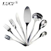 lucf useful baking utensil stainless steel dinnerware with cake server soup ladle powerful cutlery for restaurant kitchenware