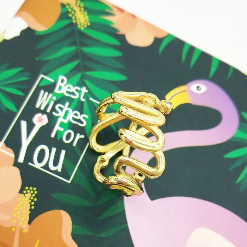 Модное простое дизайнерское золотистое кольцо на указательный палец с английской буквой из циркония