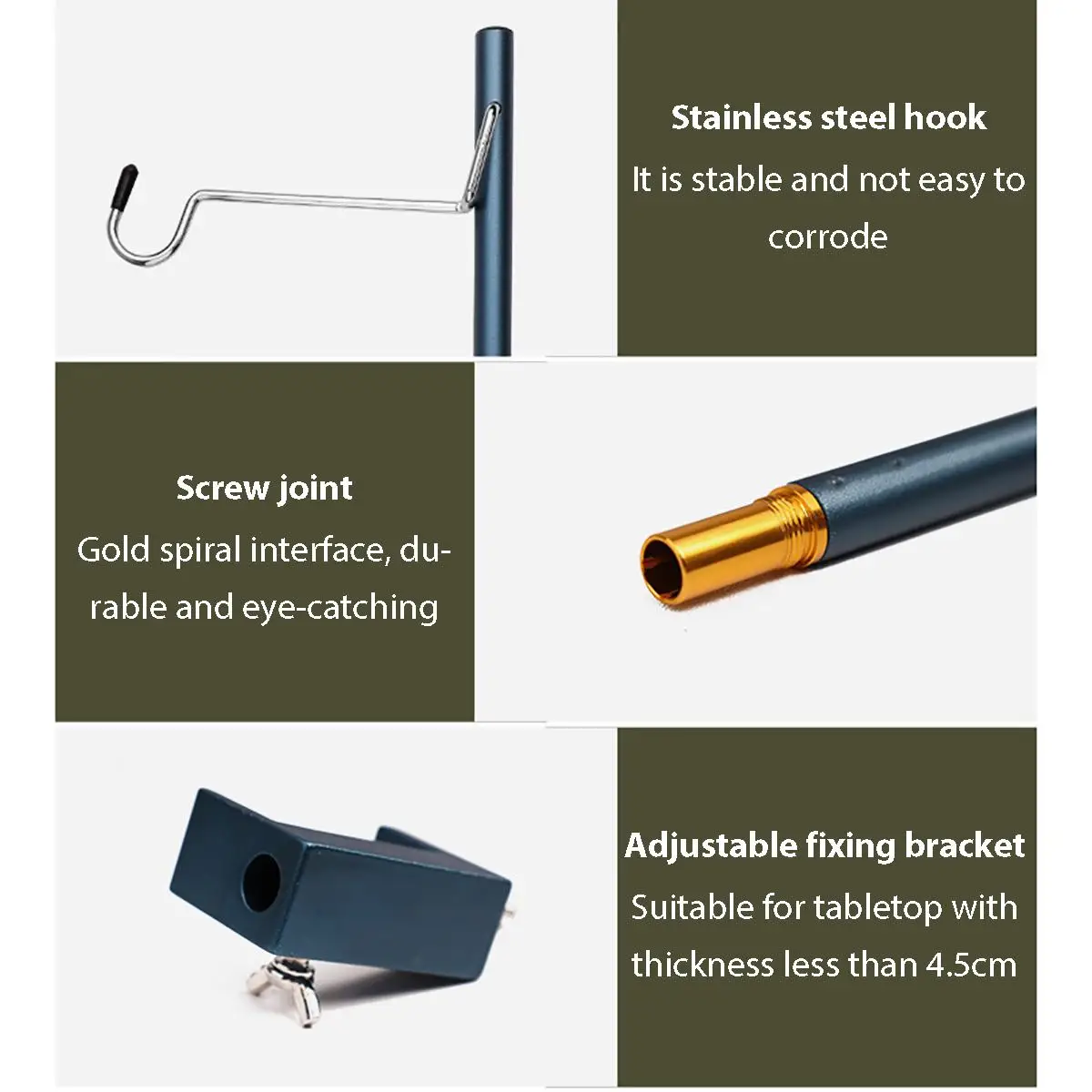 

Outdoor Portable Folding Lamp Pole Aluminum Alloy Hiking Camping Ultralight Tent Lantern Fixing Stand Light Holder