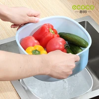 ecoco double drain basket washing kitchen sink strainer noodles vegetables fruit kitchen gadget colander coladores de cocina