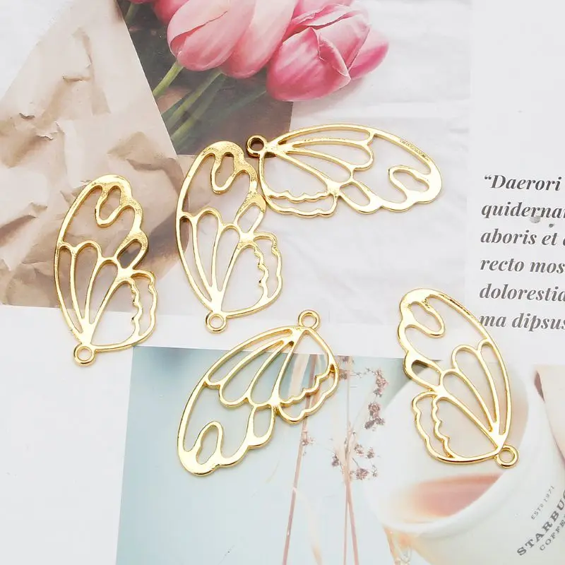 

5Pcs Feather Resin Frames Open Bezels Setting Blank Pendant Jewelry Making