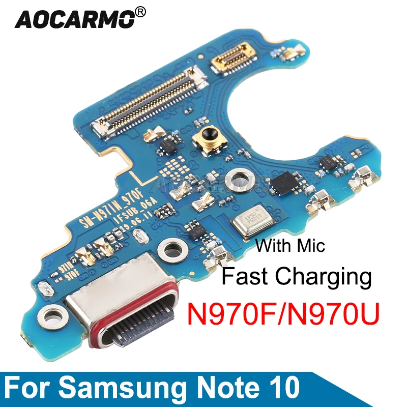 Шлейф зарядного порта USB Aocarmo для Samsung Galaxy Note 10 N976F N970U, запасные части