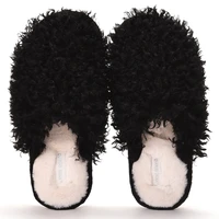 2022 fluffy women slippers with fur indoor slippers winter warm slides women home shoes flat female slippers big size 43