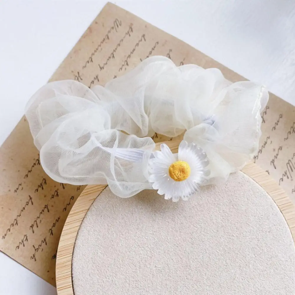 Новая Милая Корейская однотонная сетчатая резинка для волос Женская эластичная