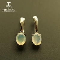 tbj simple opal earring natural ethiopia opal clasp earring oval cut 79mm 3ct 925 sterling silver fine jewelry for women gift