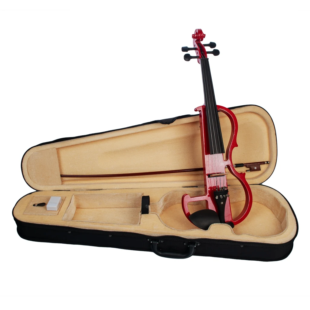 

NAOMI Electric Violin Full Size 4/4 Electronic Silent Violin Set Solid Wood Body Ebony Fittings for Students Adults Beginners