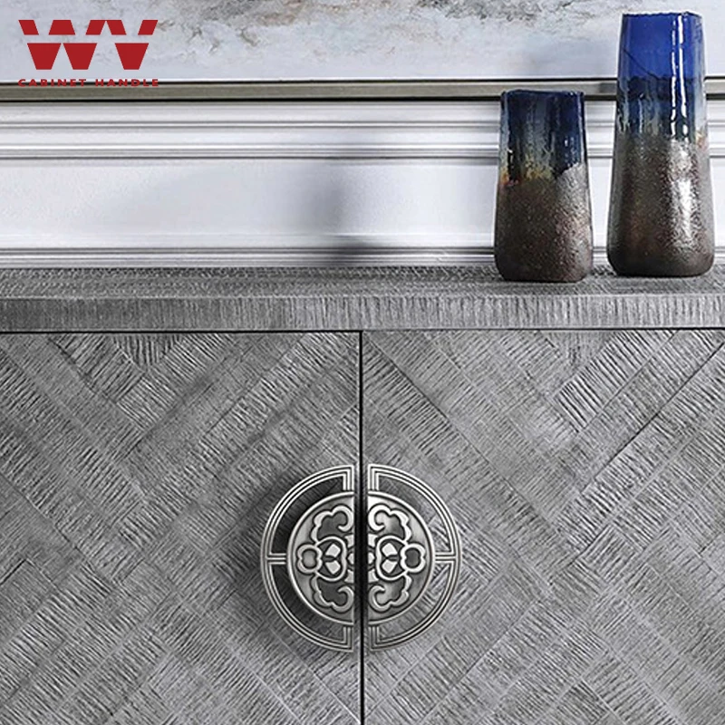 Роскошные классические дверные ручки WV для шкафа матовая ручка цинковый сплав 64