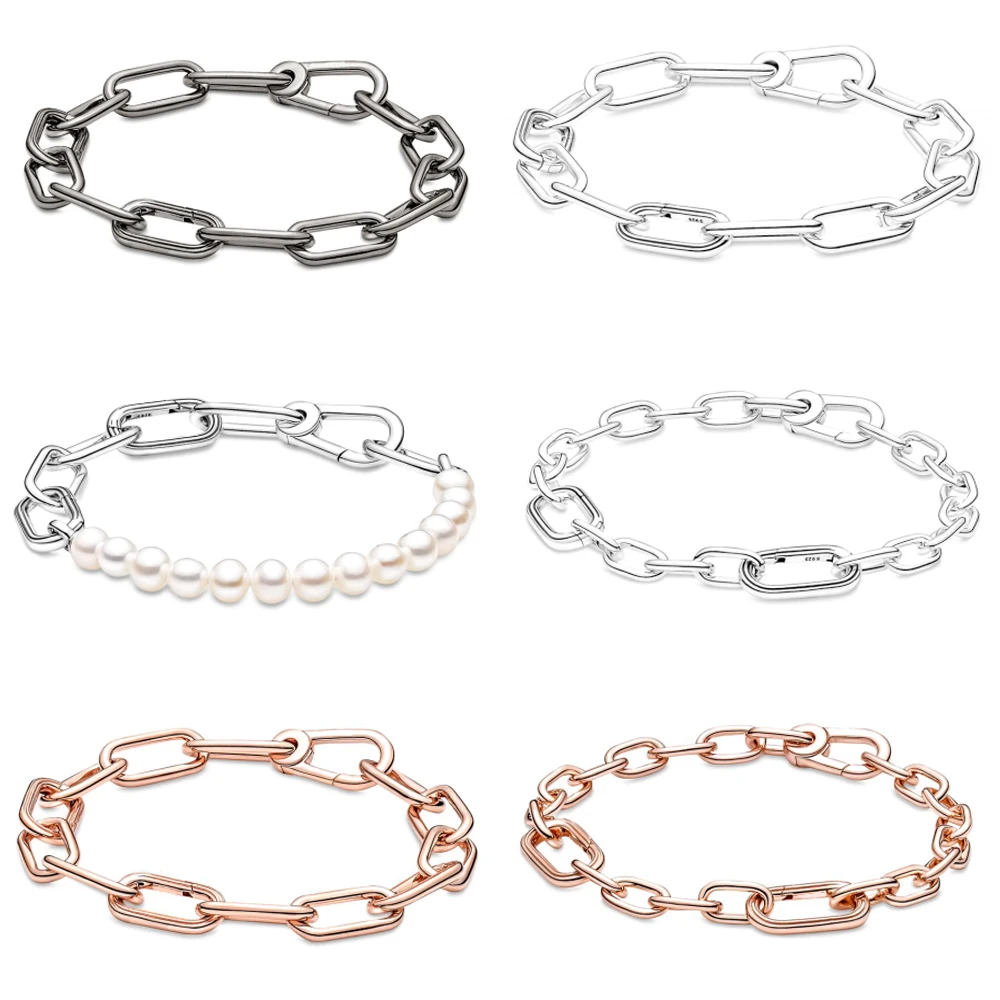 

2021 NEW 100% 925 Sterling Silver Winter Style ME Bracelet Series Collection Chain Fit Women Original Fashion Jewelry Gift
