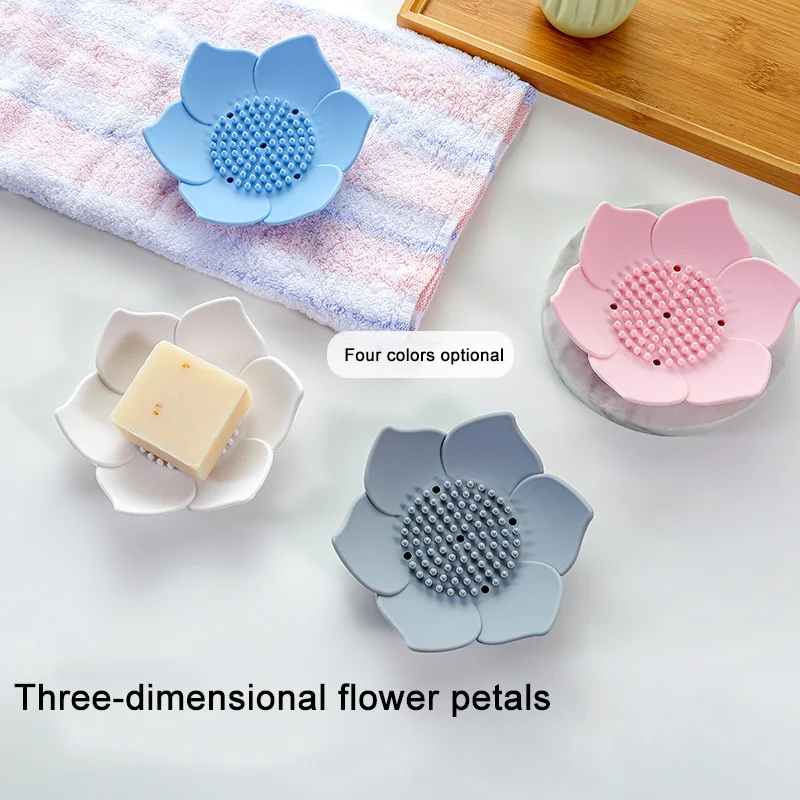 Сливной мыльница тарелка в форме лотоса силиконовая коробка держатель