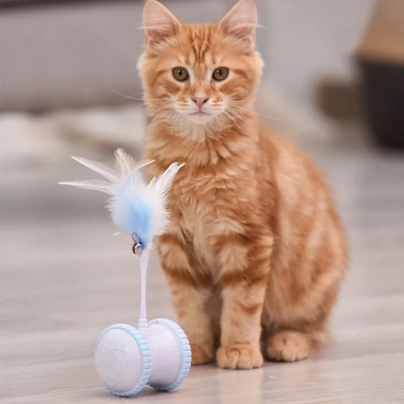 

Electronic Pet Cat Feather Toy Funny Cat Stick Smart Electric Balance Car Cute Resistant To Scratching Cat Accessories