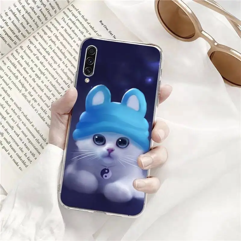 

Cute Animal Cat Phone Case Transparent for Samsung A71 S9 10 20 HUAWEI p30 40 honor 10i 8x xiaomi note 8 Pro 10t 11