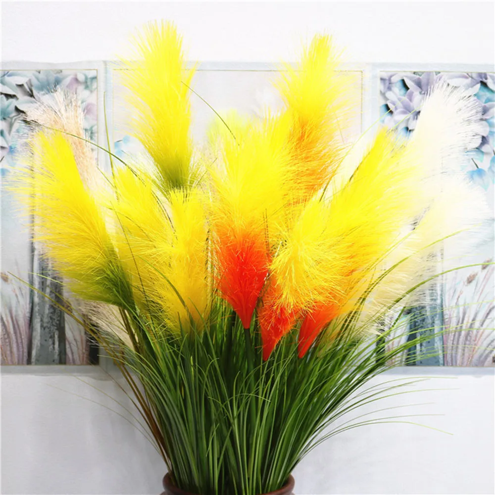 5 головок мини тростниковая Трава Искусственные дешевые искусственные цветы для