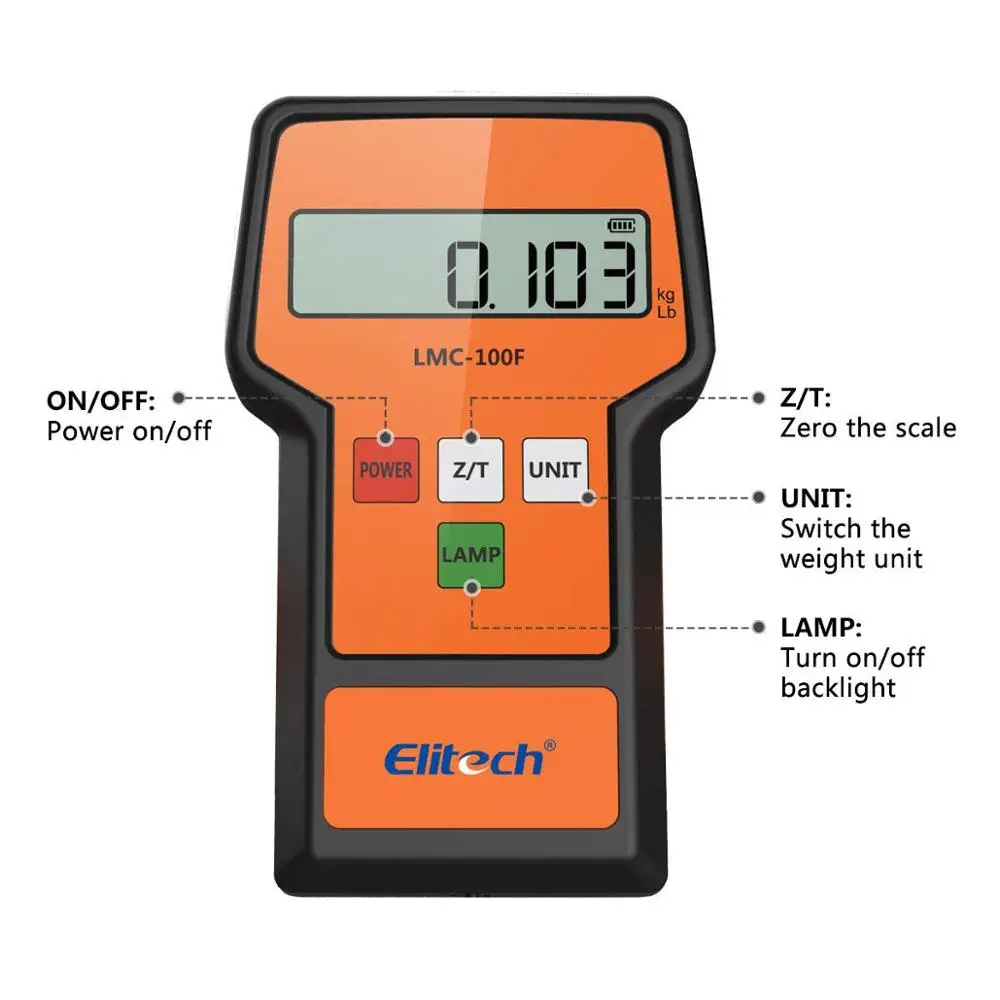 Elitech LMC-100F цифровой электронный хладагент зарядки восстановления весы для HAVC проводной пульт дистанционного портативный чехол 110lbs/50kgs