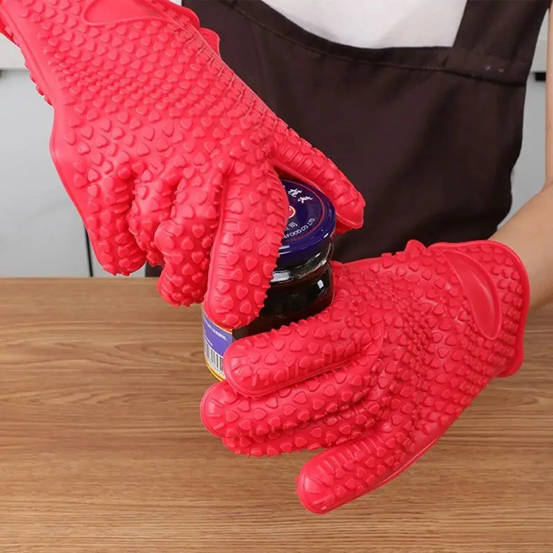 Силиконовые перчатки с теплоизоляцией для выпечки в микроволновой печи кухонные