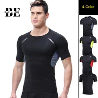 2021 summer mens tight training fitness clothing short sleeve running clothing stretch quick dry breathable clothing