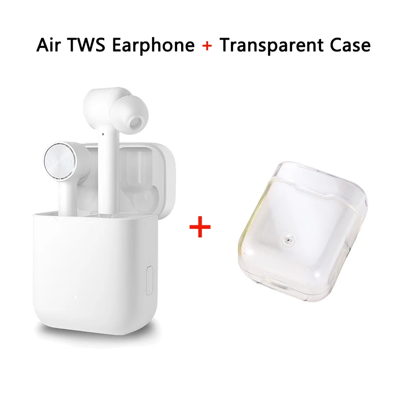 add transparent case Оригинальные наушники Xiaomi Air TWS Airdots Pro, bluetooth-гарнитура, переключатель ANC, ENC, стерео, автоматическая пауза, управление нажатием, беспроводные наушники - Цвет: add transparent case