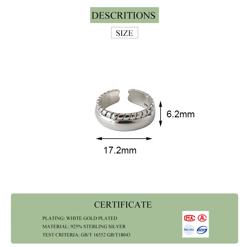 

VIVILADY Minimalist Style 925 Sterling Silver Smooth Twist Round Open Women Charm Ring Trendy Chic For OL Lady Jewelry Bijoux