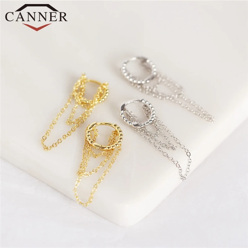 Женские многослойные серьги кольца из стерлингового серебра 925 пробы с