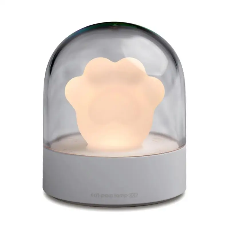 

2021 Touch Sensor Creative Night Light Cat Paw Light Music Box USB Charging Built-in Light Sleepping Bedroom Desktop Decor Lamp