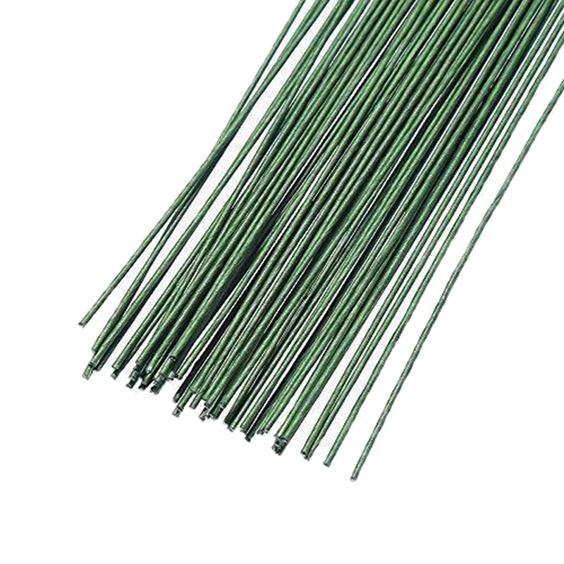 

12pcs/lot Green 60cm Iron Plastic Florist Stub Stems Floral Wire Wedding Bridal Bouquet Craft Decor Paper Covered Artificial