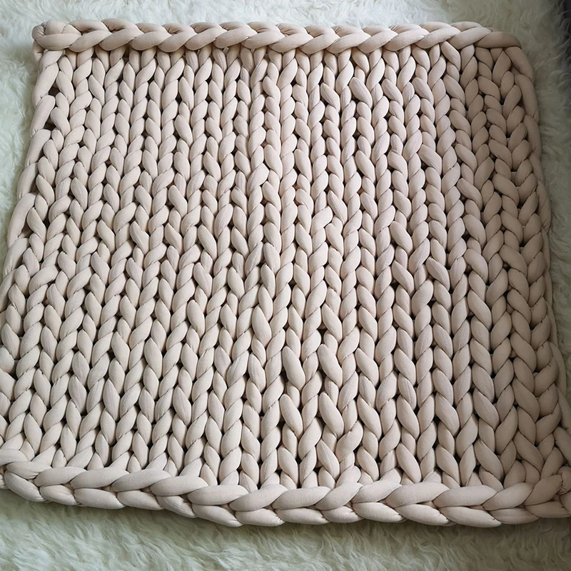 Одеяло ручной работы из синели грубая пряжа шерстяное одеяло со льдом утепленное