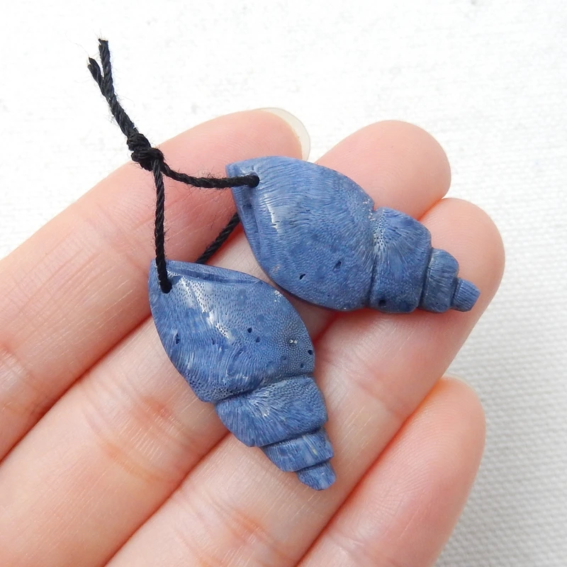 Распродажа 1 пара сережек из синих коралловых ракушек модные ювелирные украшения