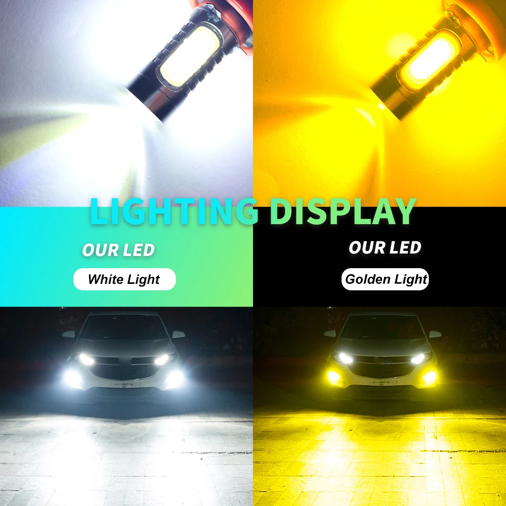 2 шт. HB4 9006 HB3 9005 H8 H11 Led H1 H3 туман светильник s лампы COB светодиодный 6000K 3000K 8000K