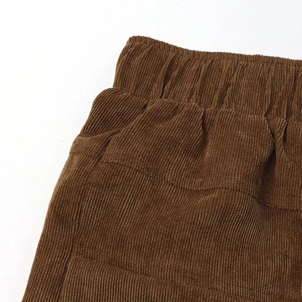 Женские винтажные вельветовые брюки свободные однотонные повседневные большого