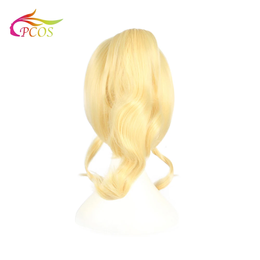 LoveLive!School idol project Ayase Eli cosplay Split type wigs Golden Claw clip type horsetail anime wigs