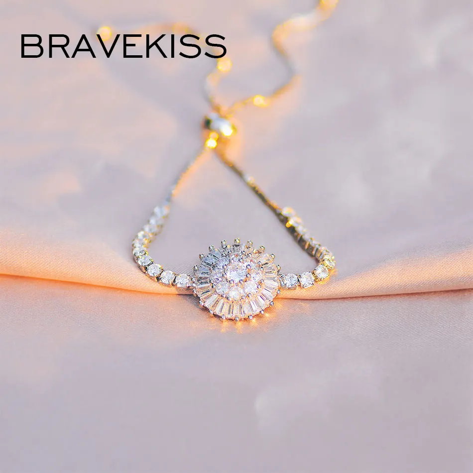 Браслеты Bravekiss UB0210 винтажные круглые с фианитами модные для друзей теннисные