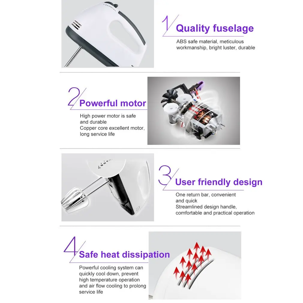 Ручной Мини блендер 7 скоростей ручной миксер для теста Многофункциональный
