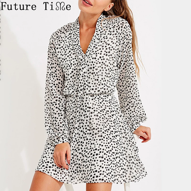 Платье-мини женское шифоновое Плиссированное с расклешенными рукавами и