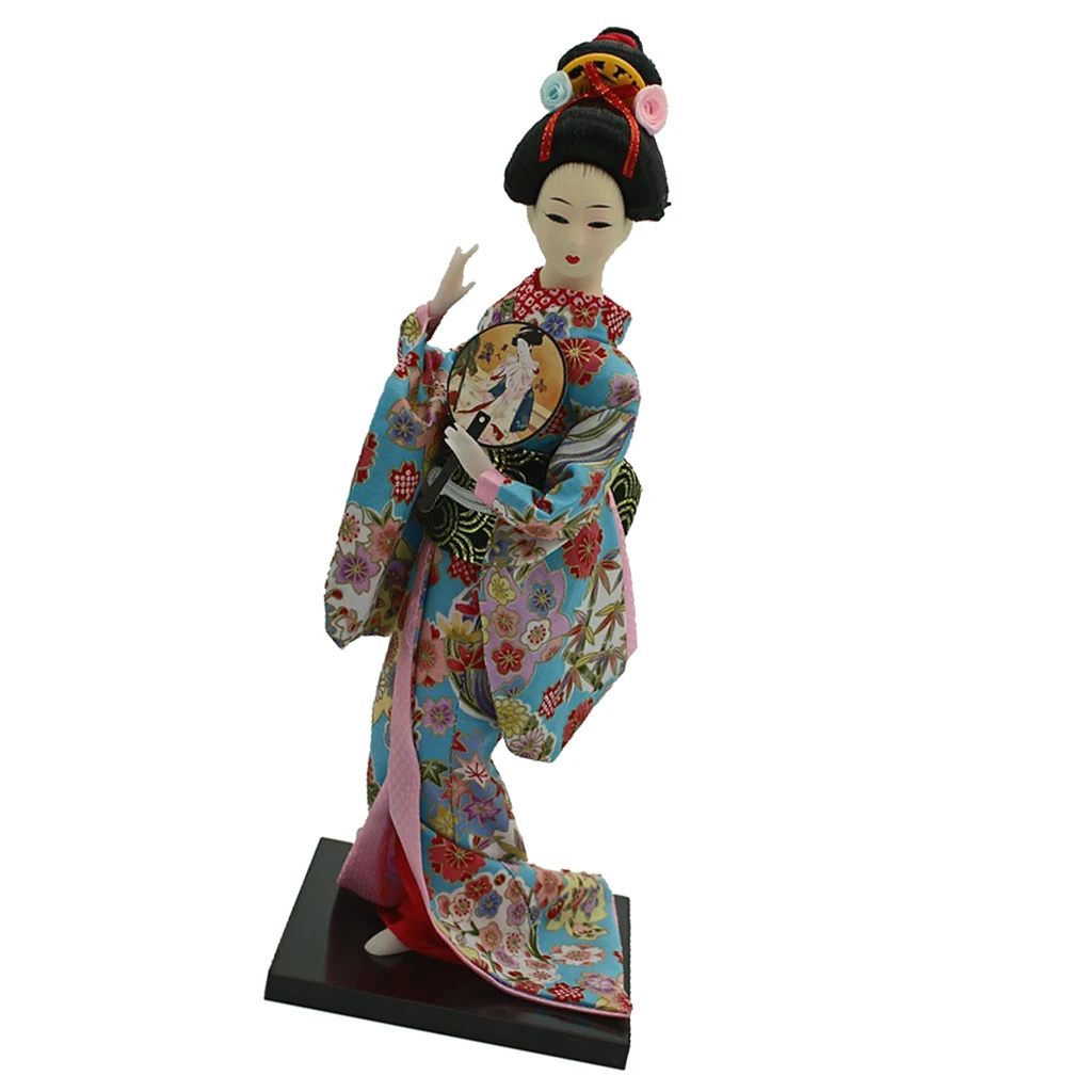 

30cm/12inch Vintage Japanese Kimono Geisha Doll Female Model Figurine in Floral Clothes