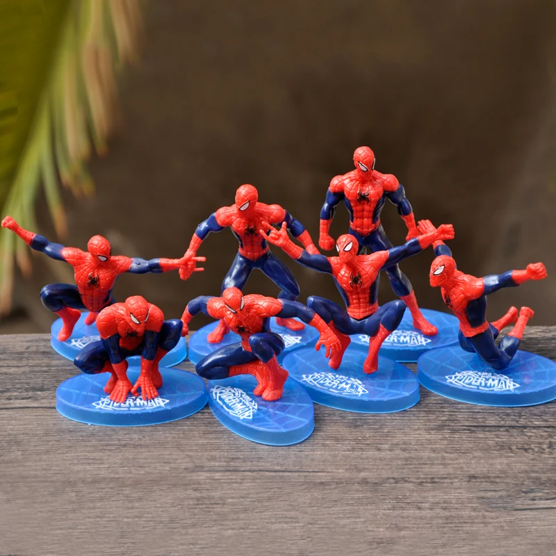 

Marvel Spider Man Seven-Set Presents Cartoon Figure for Children Gift Kids Model Anime Figures Favorites Collect Ornaments